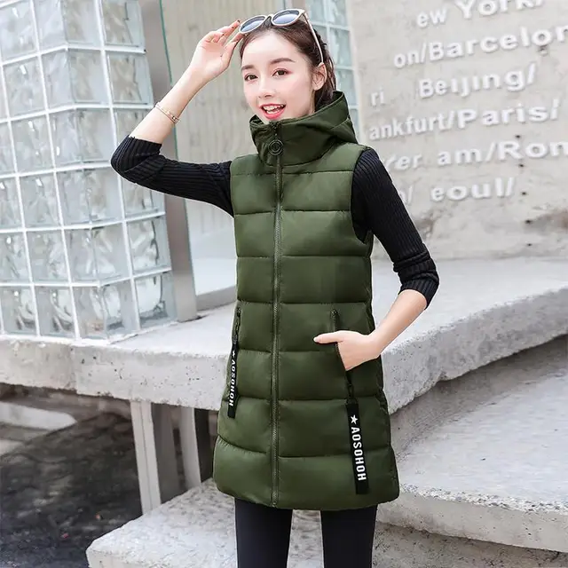 Plus Size Down Vests Woman Down Waistcoat Women Down Vest Female Oversized Hooded Abajo Chaqueta