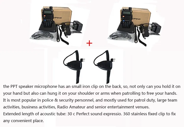 2 шт. BAOFENG UV-5R v5r hf трансивер для прогулки разговора vox sos светодиодный фонарик fm радио связь 10 км Охота 2 способ радио