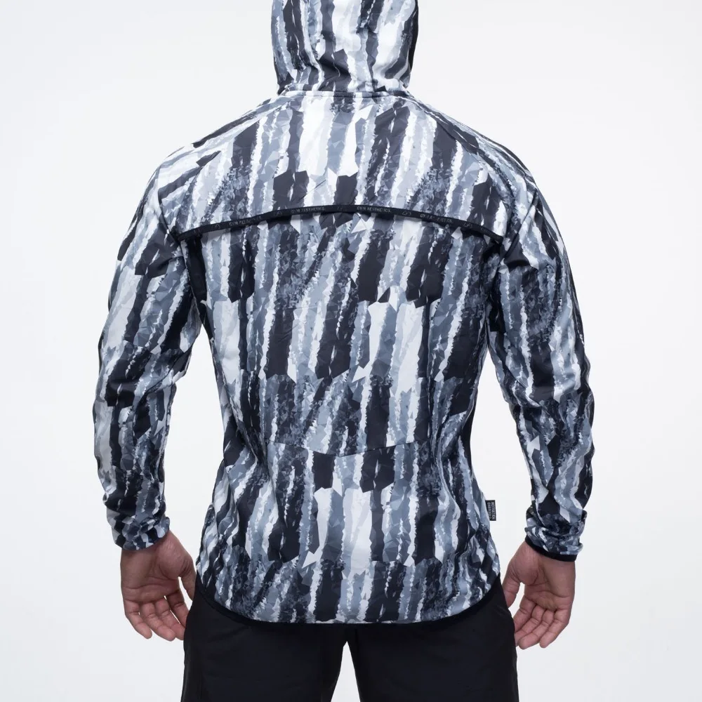 Новая спортивная рубашка мужская на молнии с капюшоном футболки спортивная одежда спортивный топ мужская спортивная куртка для бега