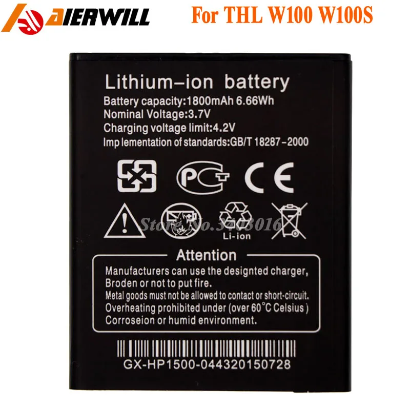 For THL W100 W100S Battery Bateria Batterij Accumulator PIL 1800mAh | Мобильные телефоны и аксессуары