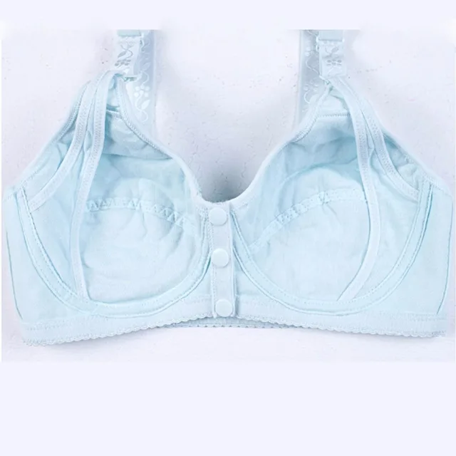 1/2 Cup Maternity Bra Cotton Wire Free Nursing Breastfeeding Drop Clip Front 3 Button Bra