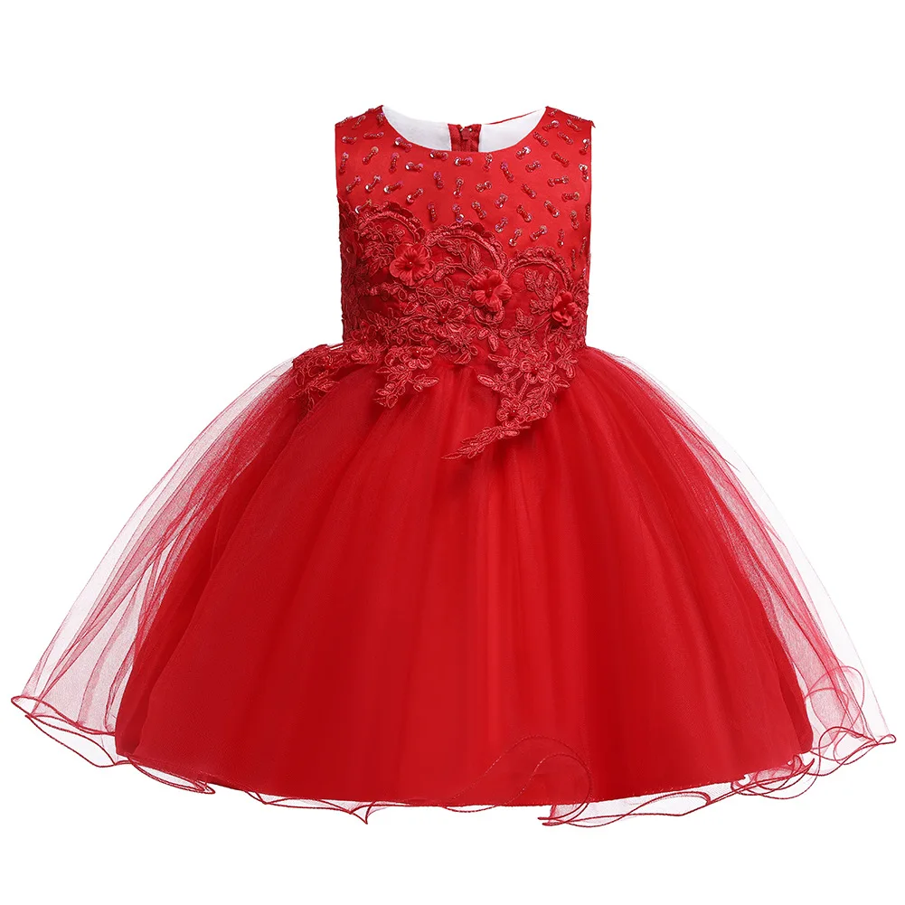 

Summer 2019 Lush Girls Dresses Appliques Princess Dress Elegant Kids Dresses for Girls Wedding Birthday Party Custome 3-12 Years