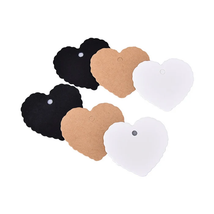 

Hot 100pcs DIY Kraft Love Heart Shape Hang Tag Party Decor Paper Cards Gift Tags MDD88