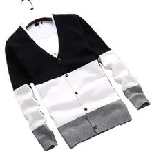 C1304-5 Весна Осень новинка Молодежная тонкая секция Мужская мода v-образным вырезом свитер пальто дешевая