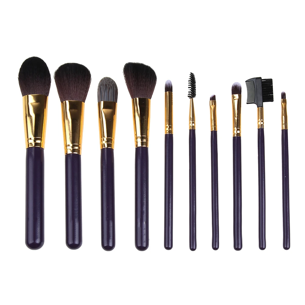 

Fashionable 10 pieces Cosmetic Makeup Brush set Professional Soft Taklon Fiber Make Up brushes Tool Kit