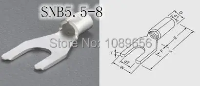 

1000PCS SNB5.5-8 TU Furcate Naked Terminal Cold pressed terminals Cable Connector Wire Connector