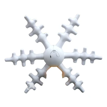 

Shopping Mall Decoration Indoor Pendant LED Inflatable Snowflake Light Balloon
