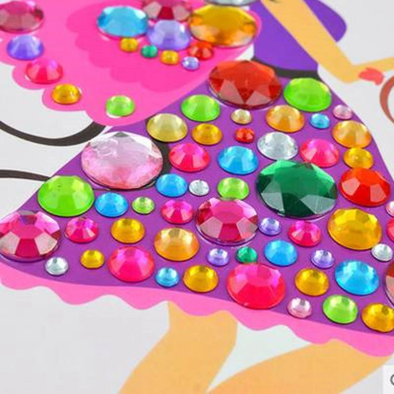 8 посылка DIY ручной головоломки Стикеры s одежда принцессы ремесленных Стикеры игрушки 3D девочек алмаз чертеж Стикеры s детские игрушки