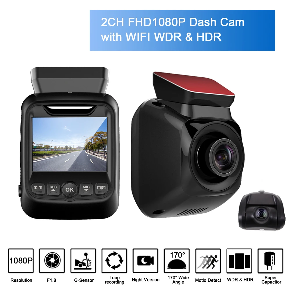 

FHD1080P WIFI Car DVR Cameras ADAS Dash Cam Rearview Camera Automatic camera DVR G-Sensor Night vision camera dual cameras