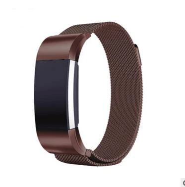 S/L Регулируемый магнитный Миланцы ремешок для Fitbit Charge 2 браслет Нержавеющая сталь металлический ремешок для Fitbit часы+ разъем - Цвет: Coffee