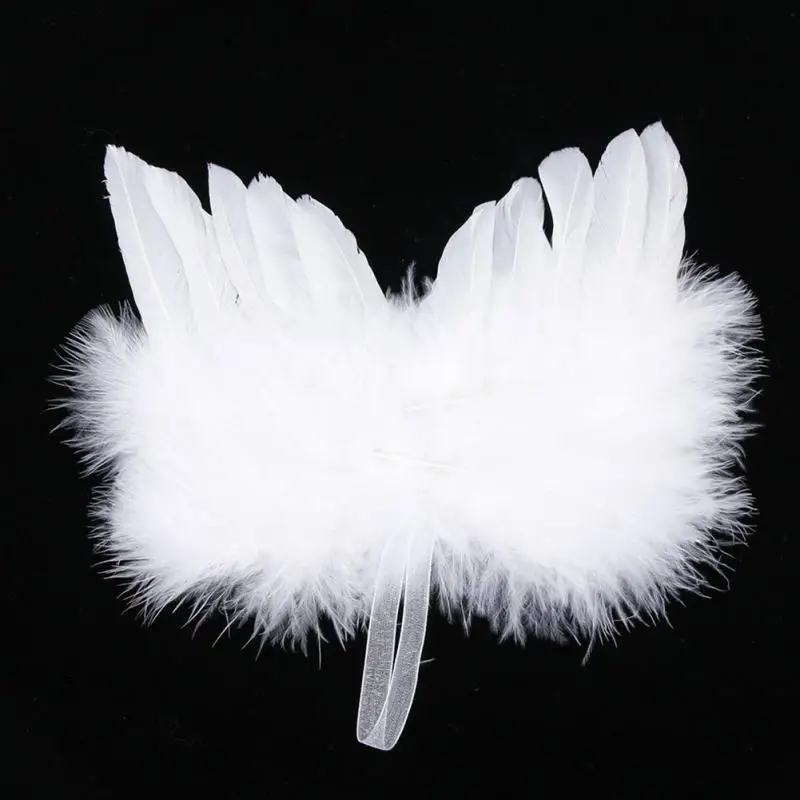 

Wedding Parties Decorative Feather Wing Baby Kids Photo Props Angel White Wing Christmas Tree Decoration Hanging Ornament