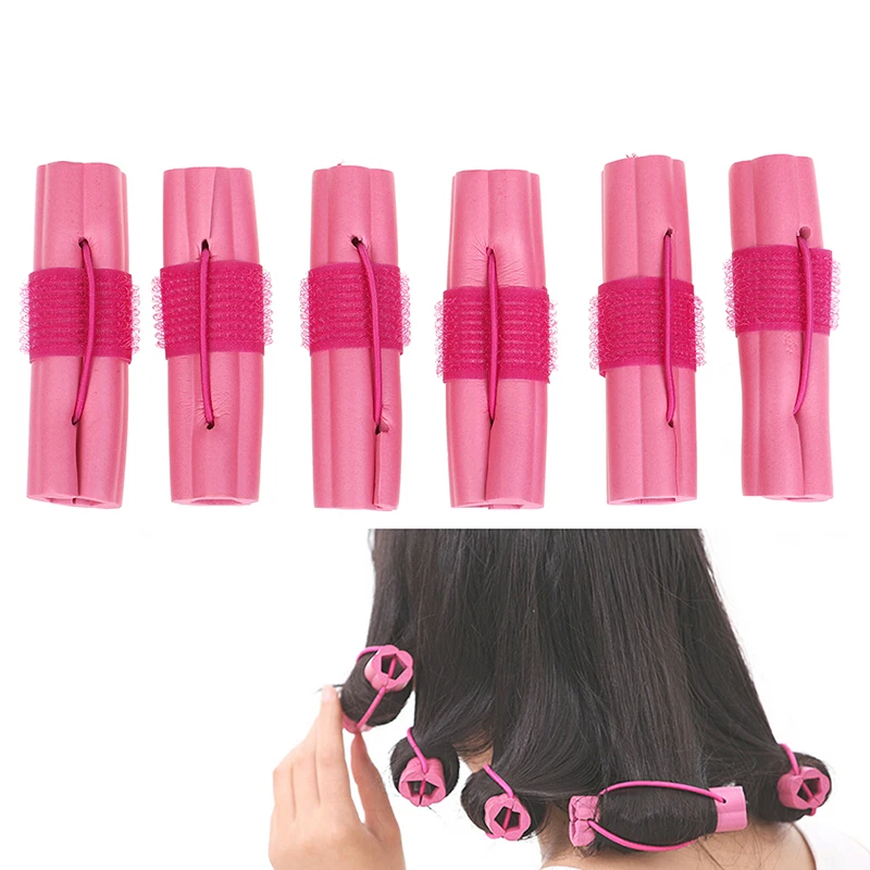 HOT 6pcs Soft Hair Curler Rollers Styling Tools Fashion Magic Foam Sponge Hair Curler DIY Wavy Hair Travel Home Use