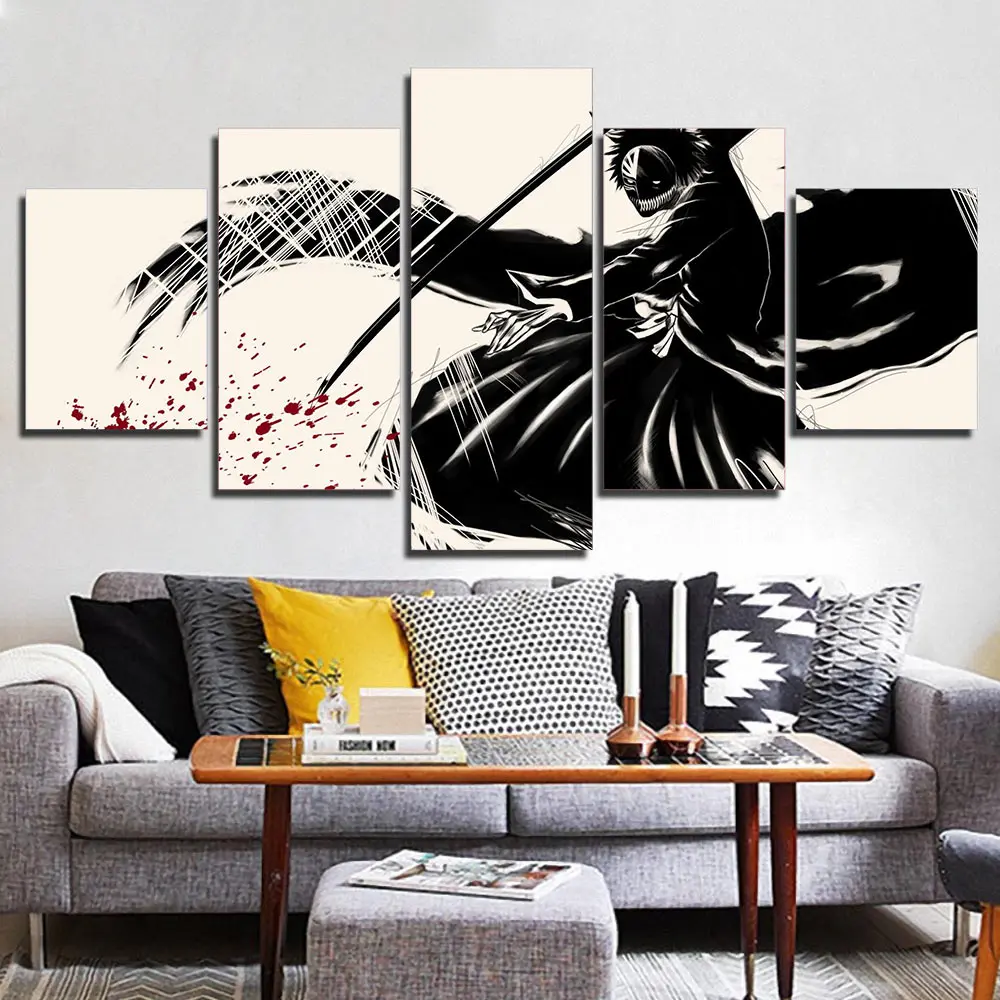 japan-anime-Bleach-poster-poster-comic-Print-framed-Janpanese-cartoon-poster-5-panels-on-canvas-F363 (2)