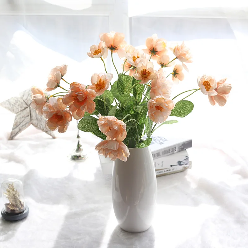 

2 heads Rosemary poppy simulation flower wedding fake flower hand F47