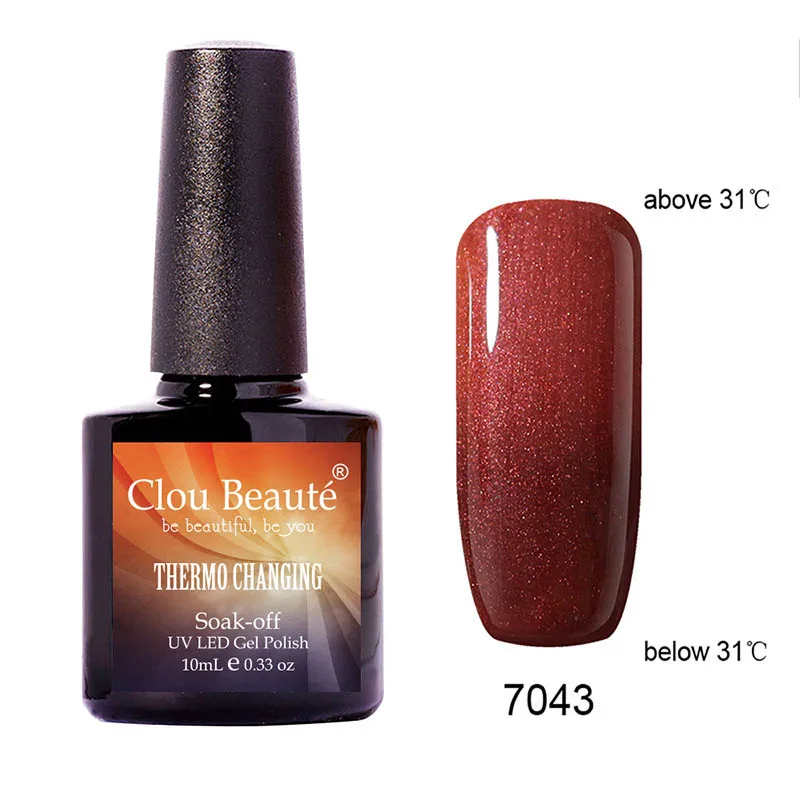 10 мл, Clou Beaute, 7036, меняющий температуру, Гель-лак для ногтей, принтер для дизайна ногтей, УФ светодиодный гель для ногтей, отмачиваемый лак для ногтей, Гель-лак - Цвет: BIZCB7043