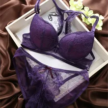 Новые Зимние Горячие модели кружевной бюстгальтер красивый сзади застежка спереди бюстгальтер и трусики Комплект для девочек сексуальное нижнее белье бюстгальтер и трусики наборы