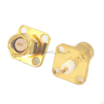 

2 Pieces SMA Male connector 4 hole Panel Mount Wire Connector Jack Solder Post Terminal Connector