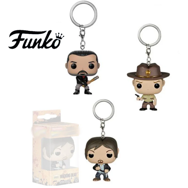 

Action The Walking Dead Figure Keychain Toys DARYL DIXON NEGAN RICK GRIMES Pocket Key Ring Pendants Children Gifts Keychain Toys