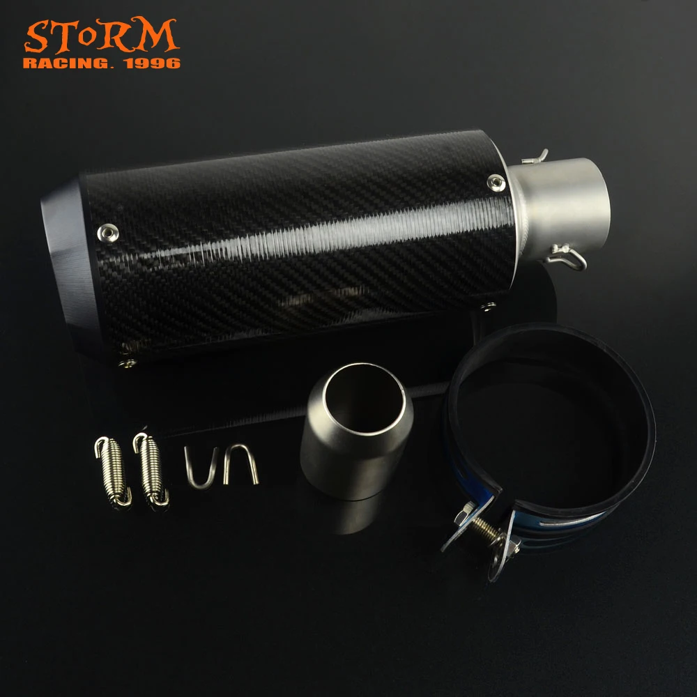 Universal Black 38MM 51MM Adaptor Carbon Fiber Rear Exhaust Pipe
