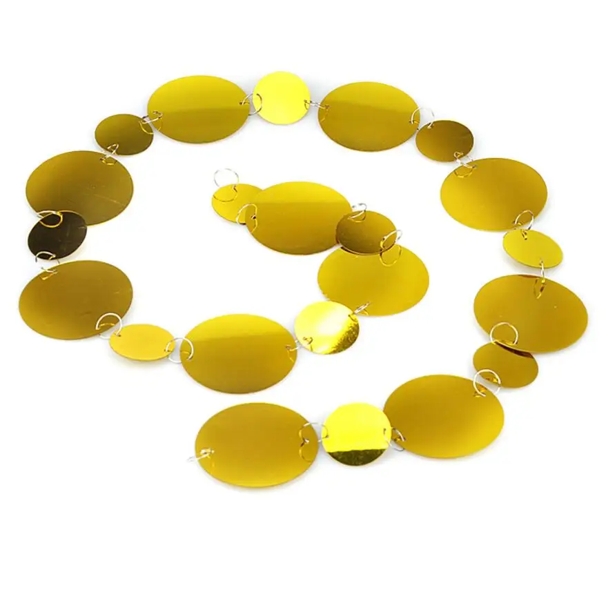 

10pcs 5cm&3cm Gold/Silver Round Sequine Beads Garland For Wedding Party Centerpiece Decoration Craft DIY