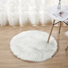 Шерсть имитация ковры из овчины из искусственного меха нескользящие для спальни, ворсистый коврики Гостиная круглый ковры игровые коврики дома ковер A1
