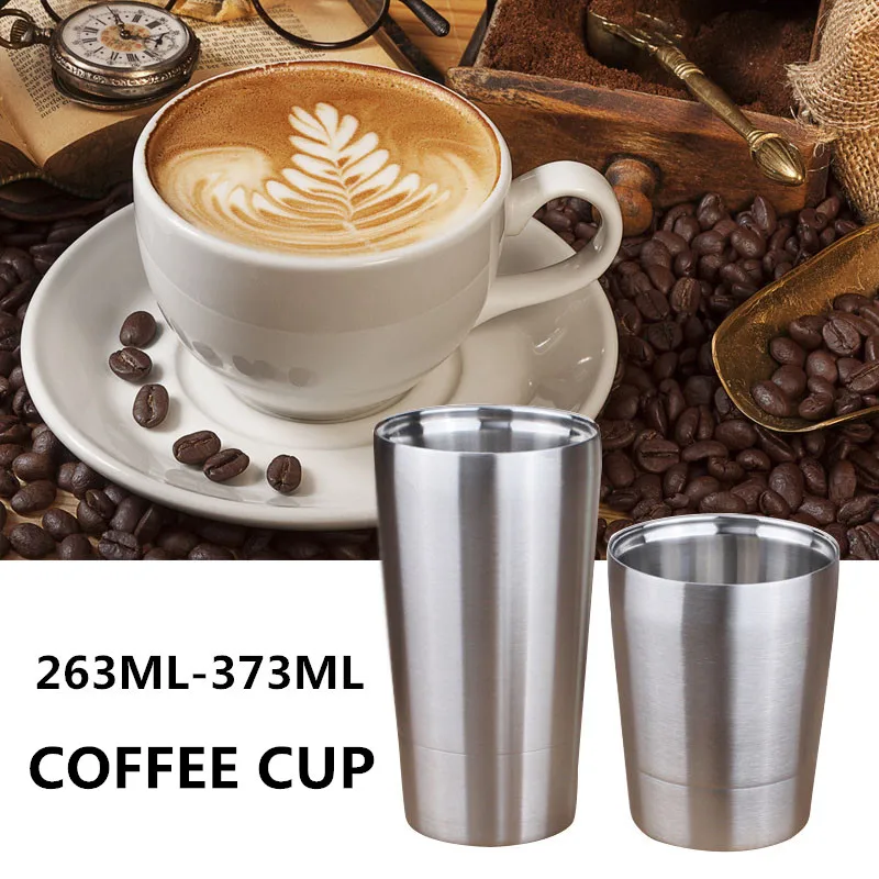 

2019 New Arrivel 263/373ml 304Stainless steel coffee mugs brief Family Party office cafe vacuum mugs beer cup thermos flask