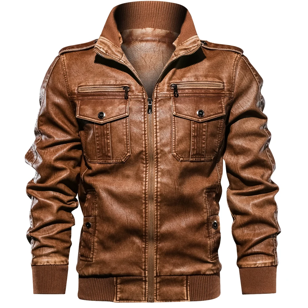 

Men PU Military Jacket European size Dropshipping