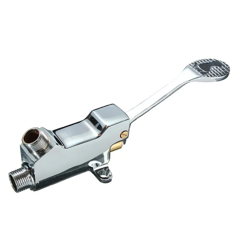 

New Switch Control By Foot Foot Pedal Valve Copper Bathroom Basin Faucet Single Cold Tap Hospital Hotel Pedal Water Faucet Tap
