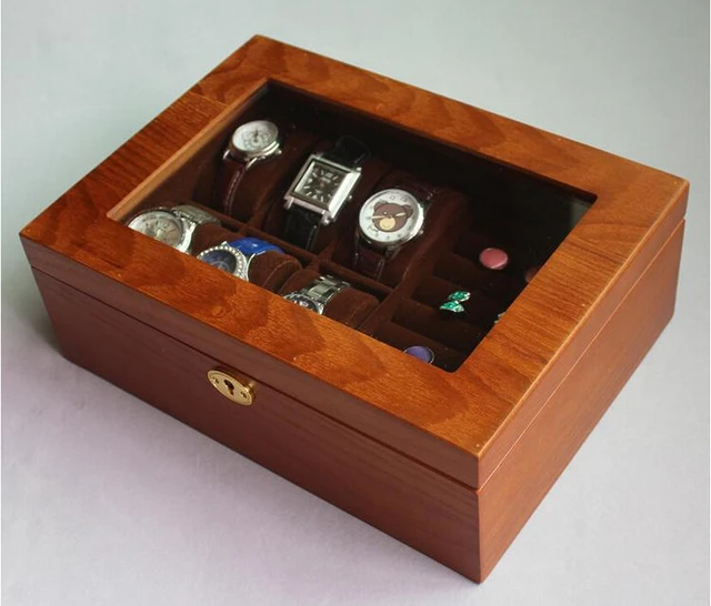 Luxury Original wood 6 slot wooden watch box watch window luxury watch