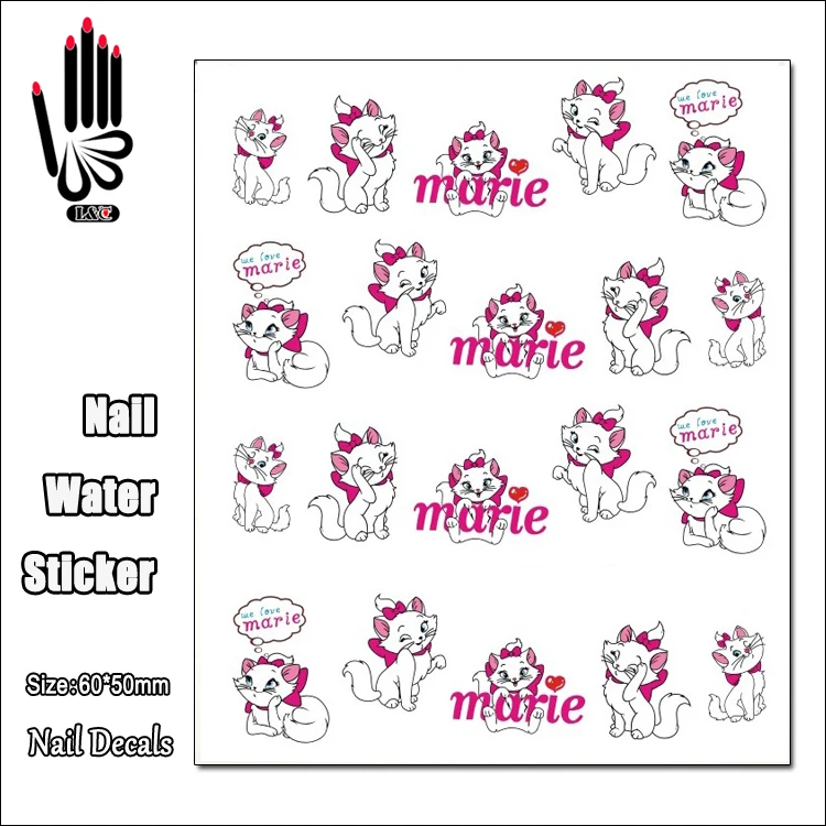 

1 Sheet Nail BLE1377 Marie Cartoon Cat Nail Art Water Transfer Sticker Decal Sticker For Nail Art Decoration