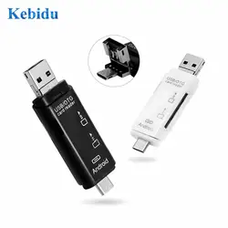 Высокоскоростной кардридер KEBIDU type C micro USB OTG поддержка TF карт памяти адаптер USB2.0 для ПК Android камера расширение