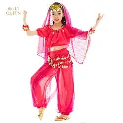 Индийские танцевальные костюмы 2019 для детей 6 шт. Дети Танец живота Костюм Племенной Danza Del Ventre цыганские костюмы