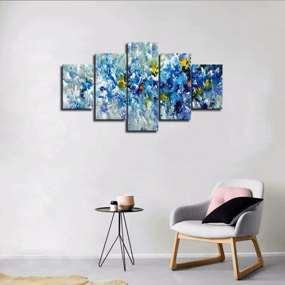 Abstract-Blue-Yellow-and-White-Flowers-Imagination-Wall-Art-Creativity-Canvas-Prints-Artwork-Home-Decor-Graphic (4)