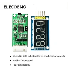 Hall sensor module Digital display magnetic field induction intensity detection bare board Modbus and AT protocol цена Hall sensor module Digital display magnetic field induction intensity detection bare board Modbus and AT protocol цены онлайн
