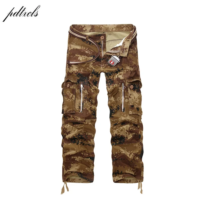  49 2018 Good Quality Military Cargo Pants Men Hot Camouflage Cotton Men Trousers 7 Colors