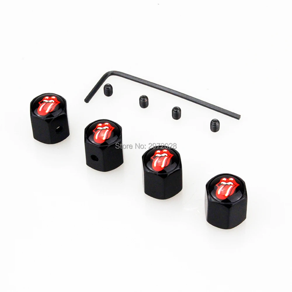 

4 x Car Styling Funny Red Tongue Anti-theft Stainless Wheel Tire Valve Stems Caps Car Wheel Tyre Tire Stem Air Valve Caps