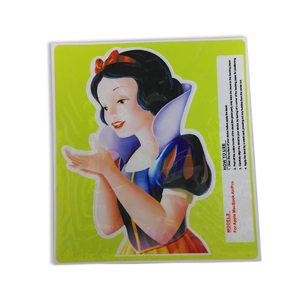 RYGOU For Macbook air 13 vinyl sticker for macbook Pro Retina 13 inch Laptop Personality Snow White Cartoon Skin Decal cover