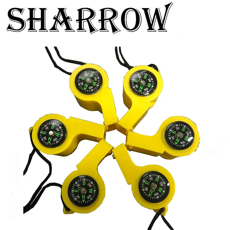 

5pcs Archery Survival Whistle SOS Survival Compass Thermometer Flashlight Magnifier Tools Shooting Accessory