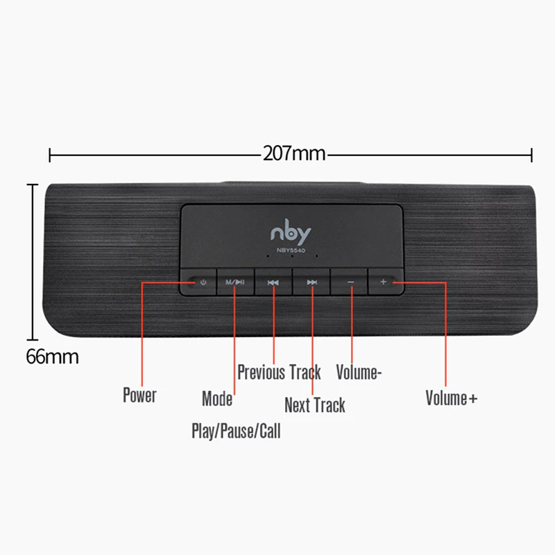 nby 5540 Portable Bluetooth Speaker FM Radio Wireless Sub woofer Loudspeaker 3D Stereo Boombox Dual Speakers Computer Bass TWS