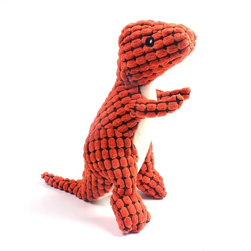 25 см динозавр в форме игрушки для собак укус упорное животное игрушки-Жвачки для маленьких и крупных собак пищалка для щенят Плюшевые Звук игрушечные домашние питомцы - Цвет: Orange