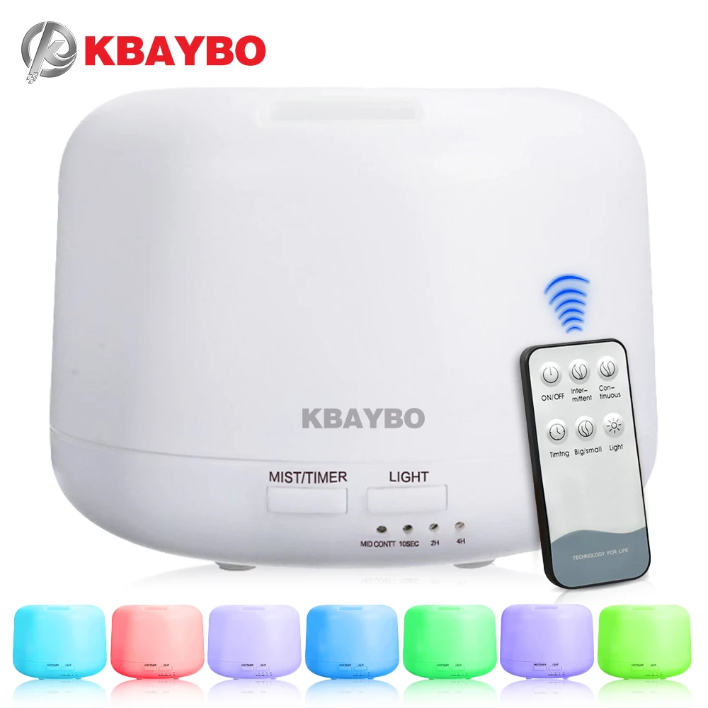 300ml Remote Control Ultrasonic Air Aroma Humidifier With 7 Color LED Lights Electric Aromatherapy Essential Oil