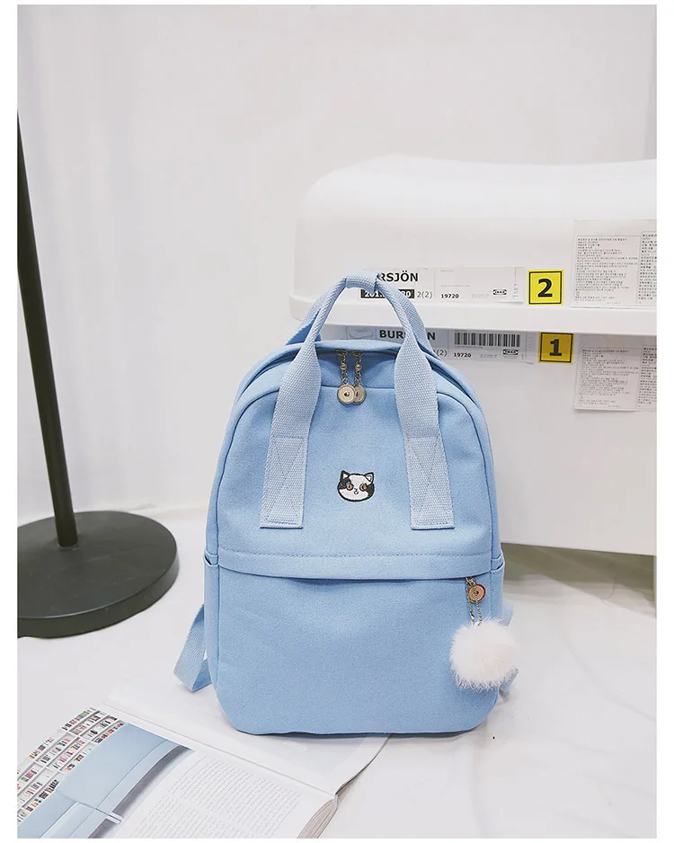 MJ Canvas Backpack Women Travel Bag Female Large Canvas Travel Backpack Fashion School Bag for Teenage Girls (23)