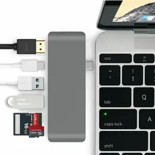 USB C концентратор HDMI адаптер ключ для MacBook Pro 4 к Тип C USB 3,0 Card Reader