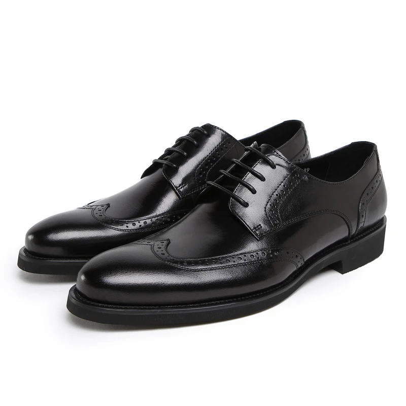 

Fashion oxford shoes black / brown tan mens business shoes genuine leather mens dress shoes pointed toe wedding shoes