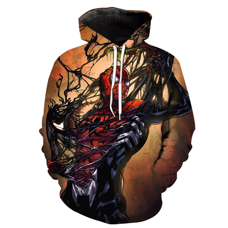 

Fans Made Venom Cosplay Hoodies Men Long Sleeve Harajuku Sweatshirt for Marvel Movie Fans