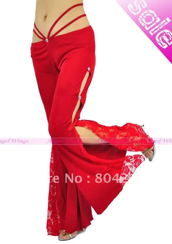 NWT сексуальный танец живота костюм фланг отверстия штаны с потертостями брюки 12 цветов