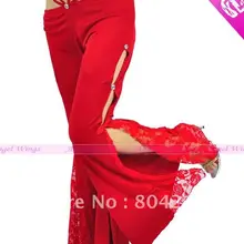 NWT сексуальный танец живота костюм фланг отверстия штаны с потертостями брюки 12 цветов