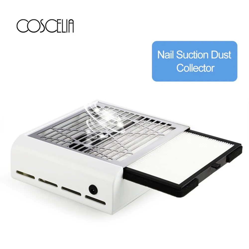 

COSCELIA 40W Nail Dust Collector Manicure Machine Suction Nail Drill Dust Fingernail Dirt Powerful Vacuum Cleaner Fan