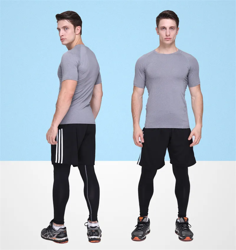 Мужские компрессионные штаны для бега, трико для бега, обтягивающие леггинсы для бодибилдинга, спортивные штаны для фитнеса, быстросохнущие штаны для ММА