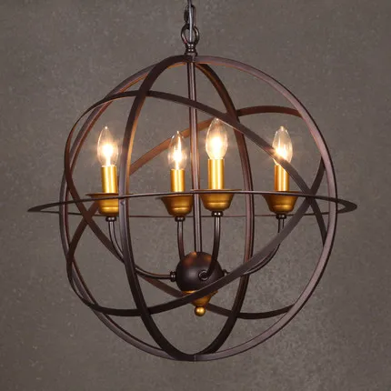 

American Industrial Pendant Lights Fixture Retro Spiral Instrument Droplights Home Indoor Lighting Cafes Shop Pendant Lamp D55cm